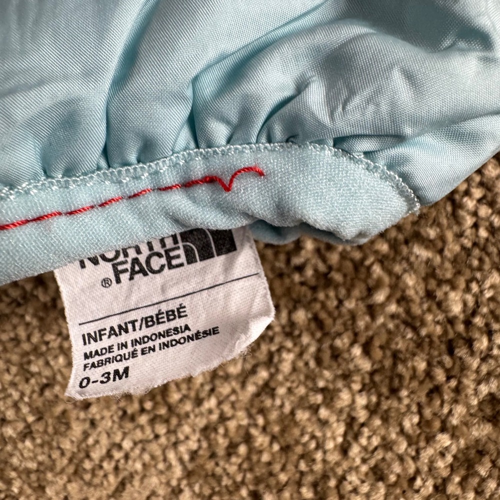 The North Face Reversible Quilted Puffer Pants Mint Green Geometric Infant 0-3M - Picture 3 of 5